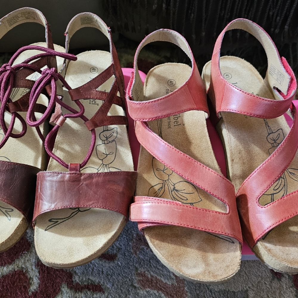 Josef Seibel Red Sandals Comfortable Stylish Design